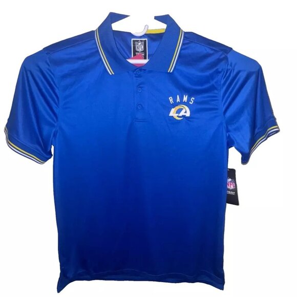 NFL Other - Mens LA Rams Polo Shirt Blue Embroidered Shirt NFL Los Angeles Jersey